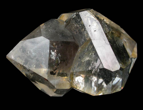 Quartz var. Herkimer Diamond with Pyrobitumen inclusions from Herkimer Diamond Development, Middleville, Herkimer County, New York