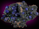 Azurite and Malachite with Tenorite from Morenci Mine, Clifton District, Greenlee County, Arizona