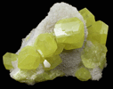 Sulfur on Aragonite from Agrigento District (Girgenti), Sicily, Italy