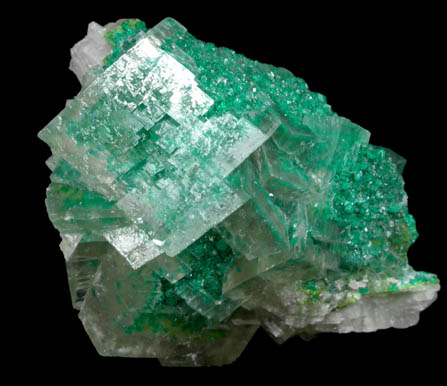 Dioptase and Calcite from Tsumeb Mine, Otavi-Bergland District, Oshikoto, Namibia