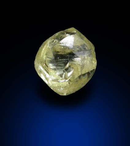 Diamond (0.28 carat cuttable fancy-yellow dodecahedral crystal) from Northern Cape Province, South Africa