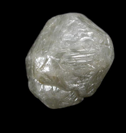 Diamond (6.70 carat gray intergrown cubo-dodec-octahedral crystals) from Mbuji-Mayi (Miba), 300 km east of Tshikapa, Democratic Republic of the Congo
