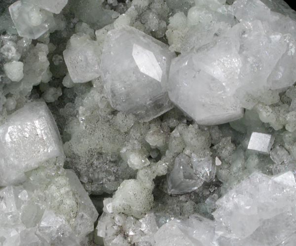 Apophyllite on Prehnite from Millington Quarry, Bernards Township, Somerset County, New Jersey