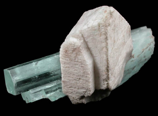 Beryl var. Aquamarine with Microcline from Balachi, Gilgit-Skardu Road, Baltistan, Gilgit-Baltistan, Pakistan