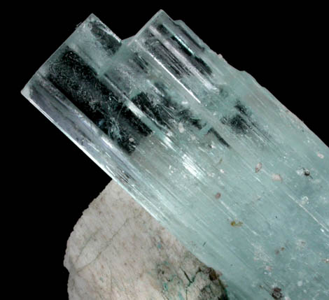 Beryl var. Aquamarine with Microcline from Balachi, Gilgit-Skardu Road, Baltistan, Gilgit-Baltistan, Pakistan