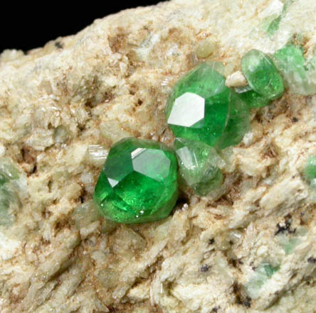 Andradite var. Demantoid Garnet on Diopside from Mana, Barang District, Bajaur Agency, Federally Administered Tribal Areas, Pakistan