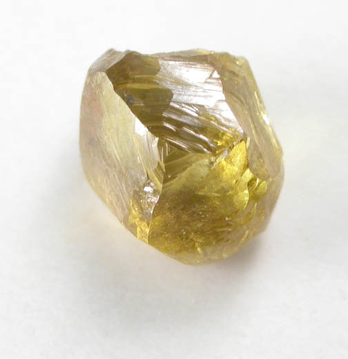 Diamond (0.87 carat cuttable fancy intense-yellow asymmetric crystal) from Northern Cape Province, South Africa