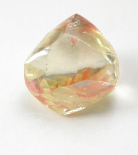 Diamond (0.85 carat yellow-orange dodecahedral crystal) from Orapa Mine, south of the Makgadikgadi Pans, Botswana