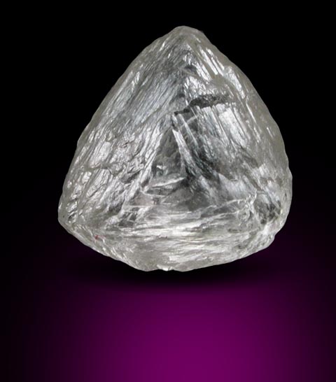 Diamond (1.44 carat pale-gray macle, twinned crystal) from Northern Cape Province, South Africa