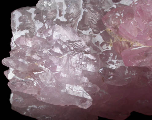 Quartz var. Rose Quartz Crystals from Lavra da Ilha, Taquaral, Jequitinhonha River, Minas Gerais, Brazil