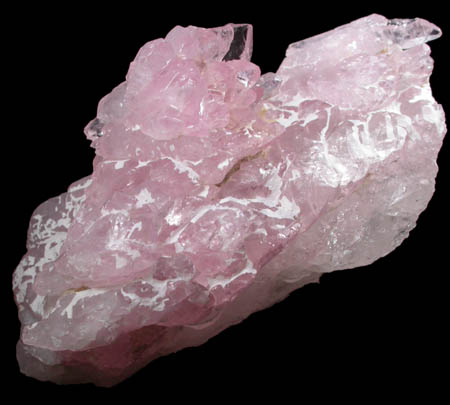 Quartz var. Rose Quartz Crystals from Lavra da Ilha, Taquaral, Jequitinhonha River, Minas Gerais, Brazil