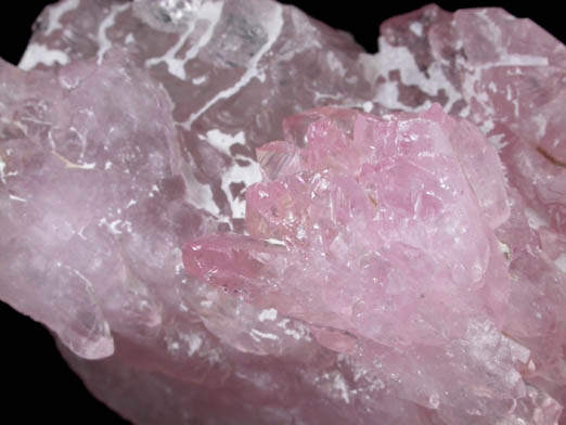 Quartz var. Rose Quartz Crystals from Lavra da Ilha, Taquaral, Jequitinhonha River, Minas Gerais, Brazil