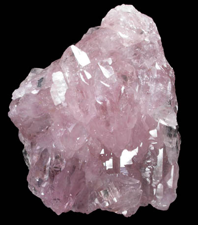 Quartz var. Rose Quartz Crystals from Lavra da Ilha, Taquaral, Jequitinhonha River, Minas Gerais, Brazil