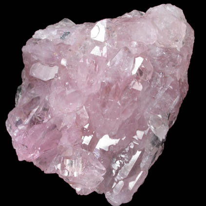 Quartz var. Rose Quartz Crystals from Lavra da Ilha, Taquaral, Jequitinhonha River, Minas Gerais, Brazil