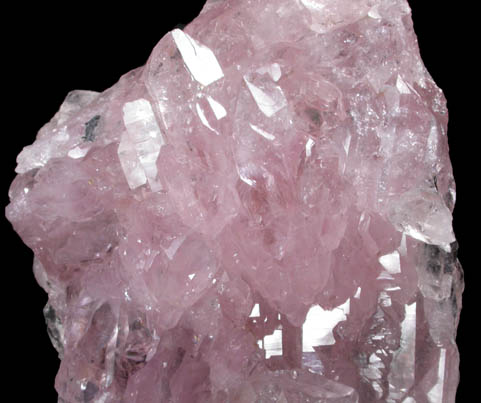 Quartz var. Rose Quartz Crystals from Lavra da Ilha, Taquaral, Jequitinhonha River, Minas Gerais, Brazil