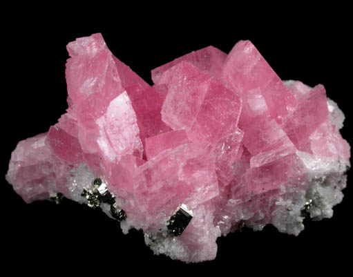 Rhodochrosite with Pyrite from Wudong Mine, Liubao, Guangxi Zhuang A.R., China