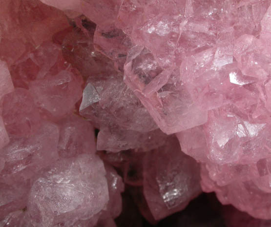 Quartz var. Rose Quartz Crystals from Lavra da Ilha, Taquaral, Jequitinhonha River, Minas Gerais, Brazil