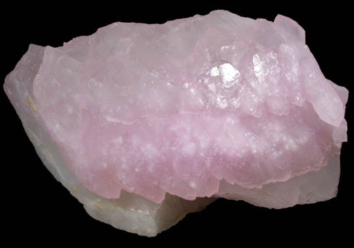 Quartz var. Rose Quartz Crystals on Milky Quartz from Lavra da Ilha, Taquaral, Jequitinhonha River, Minas Gerais, Brazil