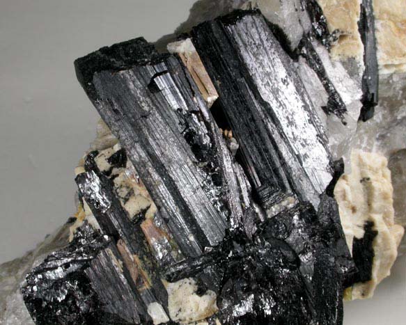 Schorl Tourmaline in Quartz-Albite from Emmons Quarry, southeastern slope of Uncle Tom Mountain,  Greenwood, Oxford County, Maine