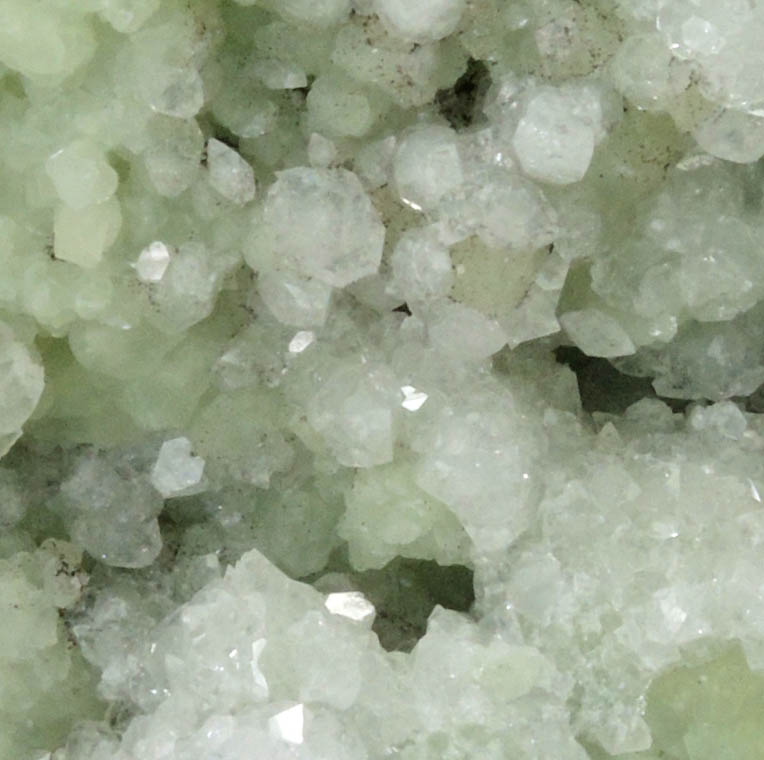 Apophyllite on Prehnite with Calcite from O and G Industries Southbury Quarry, Southbury, New Haven County, Connecticut