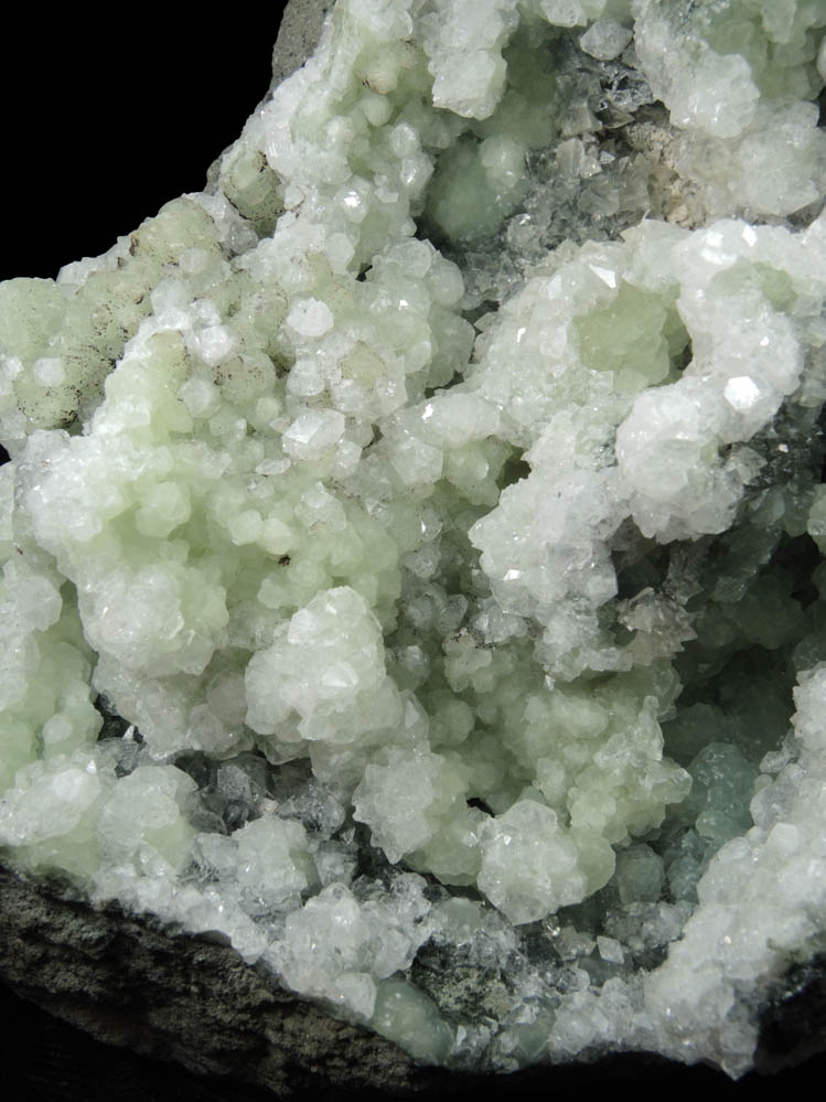 Apophyllite on Prehnite with Calcite from O and G Industries Southbury Quarry, Southbury, New Haven County, Connecticut
