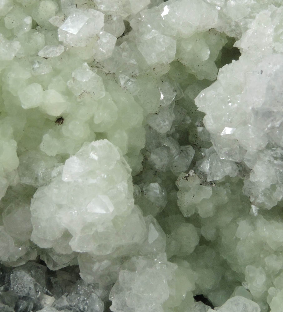 Apophyllite on Prehnite with Calcite from O and G Industries Southbury Quarry, Southbury, New Haven County, Connecticut