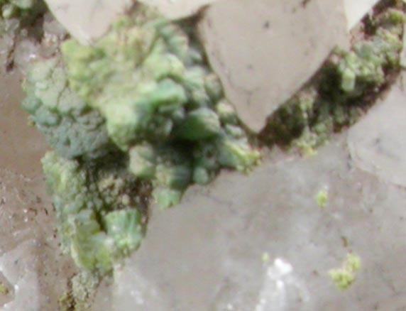 Quartz with Pyromorphite from Brookdale Mine, Phoenixville District, Chester County, Pennsylvania