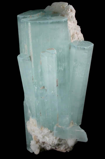 Beryl var. Aquamarine with Albite from Baha, Braldu Valley, Baltistan, Gilgit-Baltistan, Pakistan