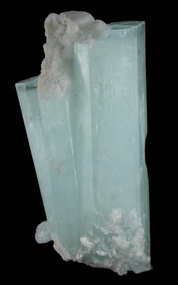 Beryl var. Aquamarine with Albite from Baha, Braldu Valley, Baltistan, Gilgit-Baltistan, Pakistan