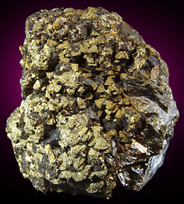 Chalcopyrite on Sphalerite from Tri-State Lead-Zinc Mining District, near Joplin, Jasper County, Missouri