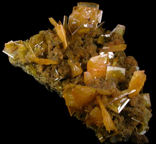 Wulfenite on Mimetite from San Francisco Mine, Cerro Prieto, north of Cucurpe, Sonora, Mexico