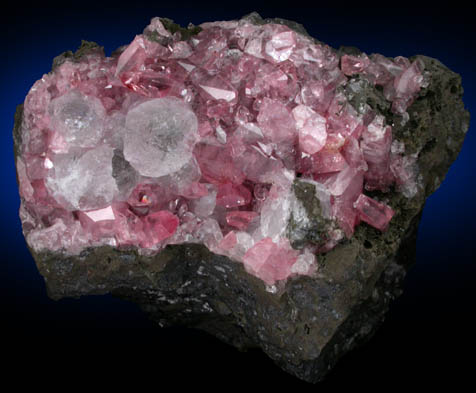 Rhodochrosite with Fluorite from Santa Eulalia District, Aquiles Serdn, Chihuahua, Mexico