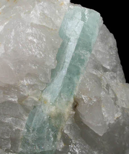 Beryl var. Aquamarine in Quartz from Bennett Quarry, Buckfield, Oxford County, Maine