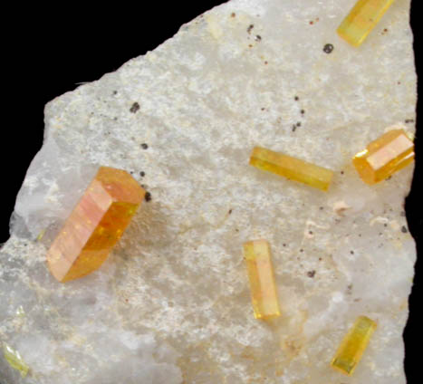 Mimetite on Quartz from Guatomo Mine, near Tham Thalu, south of Hat Yai, Yala Province, Thailand