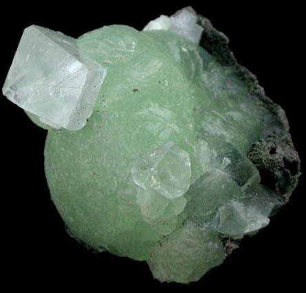 Prehnite with Calcite from O and G Industries Southbury Quarry, Southbury, New Haven County, Connecticut