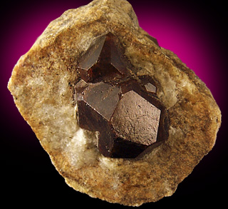 Almandine Garnet in Quartz nodule from Serrote Redondo, near Pedra Lavrada, Paraba, Brazil