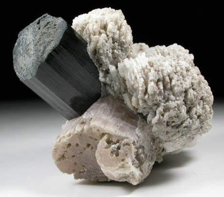 Schorl Tourmaline, Fluorapatite, Albite var. Cleavelandite from Bulochi, near Shengus, Skardu District, Gilgit-Baltistan, Pakistan