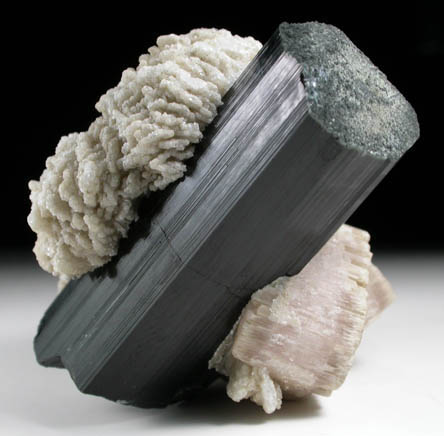 Schorl Tourmaline, Fluorapatite, Albite var. Cleavelandite from Bulochi, near Shengus, Skardu District, Gilgit-Baltistan, Pakistan