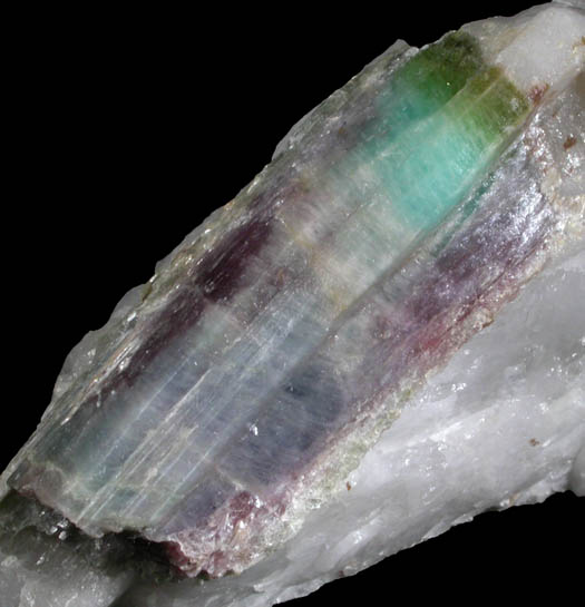 Elbaite Tourmaline in Quartz from Paraiba Mine, Sao Jose da Batalha, Paraiba, Brazil