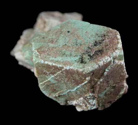 Turquoise pseudomorph after Beryl from Apache Canyon Mines, Turquoise Mountains, San Bernardino County, California