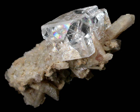 Fluorite on Quartz from Nikolaevskiy Mine, Dalnegorsk, Primorskiy Kray, Russia