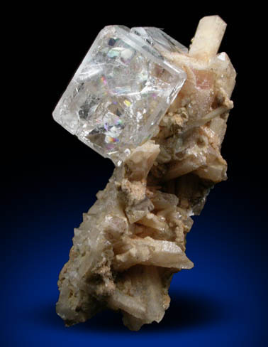 Fluorite on Quartz from Nikolaevskiy Mine, Dalnegorsk, Primorskiy Kray, Russia