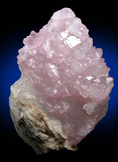 Quartz var. Rose Quartz Crystals on Milky Quartz from Lavra da Ilha, Taquaral, Jequitinhonha River, Minas Gerais, Brazil