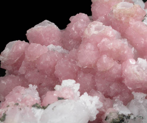 Rhodochrosite over Quartz from Morococha District, Yauli Province, Peru