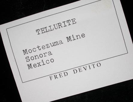 Tellurite from Moctezuma Mine, Moctezuma, Sonora, Mexico