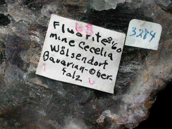 Fluorite with Quartz from Ccilia Mine (Cecelia Mine), Wlsendorf-Schmidgaden District, Schwandorf, Upper Palatinate, Bavaria, Germany