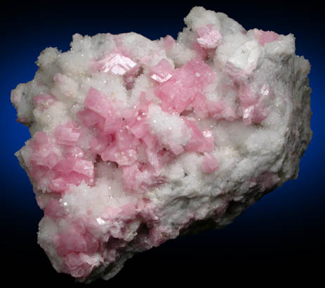 Rhodochrosite on Quartz from American Tunnel, Sunnyside Mine, Eureka District, San Juan County, Colorado