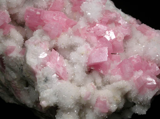 Rhodochrosite on Quartz from American Tunnel, Sunnyside Mine, Eureka District, San Juan County, Colorado