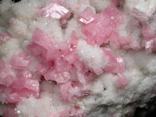 Rhodochrosite on Quartz from American Tunnel, Sunnyside Mine, Eureka District, San Juan County, Colorado