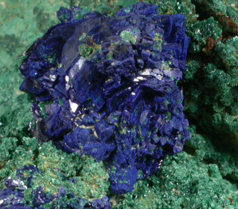 Azurite and Malachite from Big Indian Mine, near La Sal, San Juan County, Utah